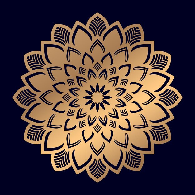 Plantilla de vector de fondo de ilustraciones de diseño de mandala de patrón islámico de lujo