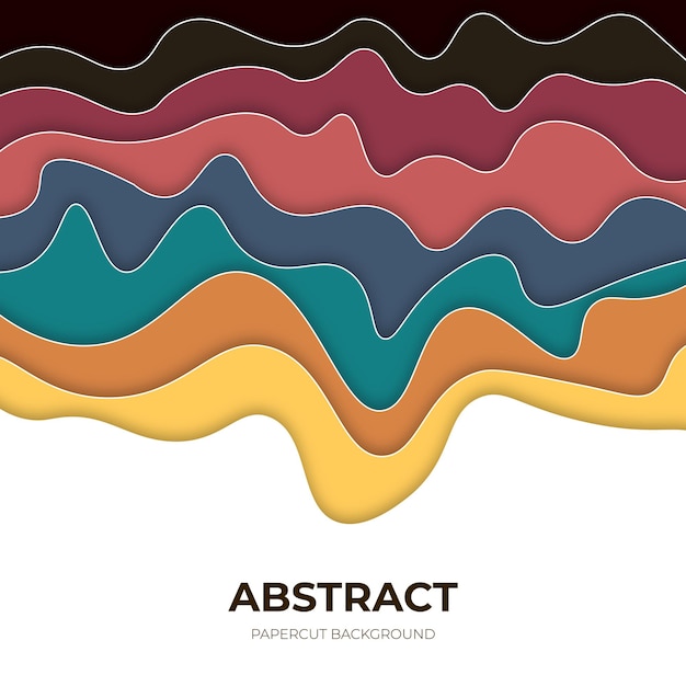 plantilla de vector de fondo ondulado de corte de papel