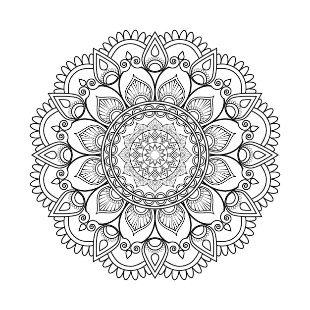 Plantilla de vector de formas de mandala simple