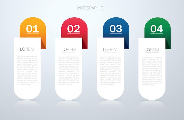 Plantilla de vector gráfico de información con 4 opciones
