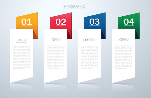 Plantilla de vector gráfico de información con 4 opciones