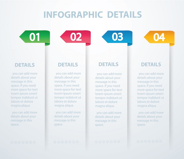 Plantilla de vector gráfico de información con 4 opciones.