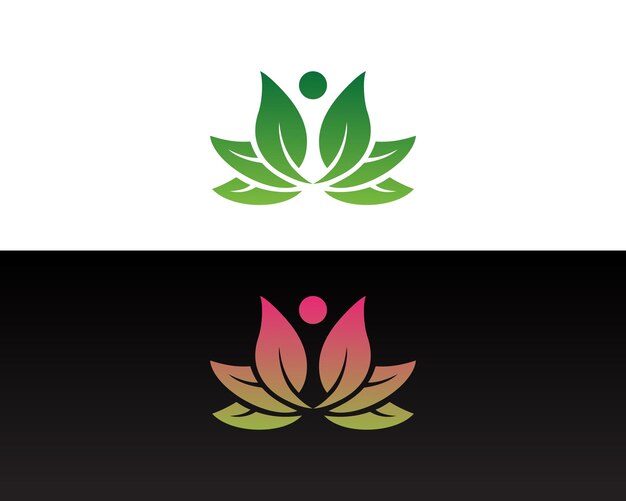 Plantilla de vector de gurú de spa creativo de diseño de logotipo humano de yoga abstracto