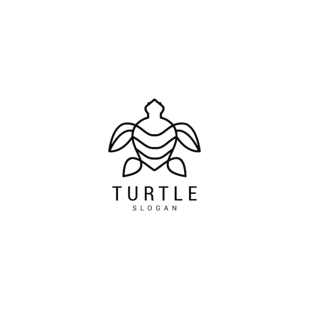 Vector plantilla de vector de icono de arte de línea de logotipo de tortugas vector premium