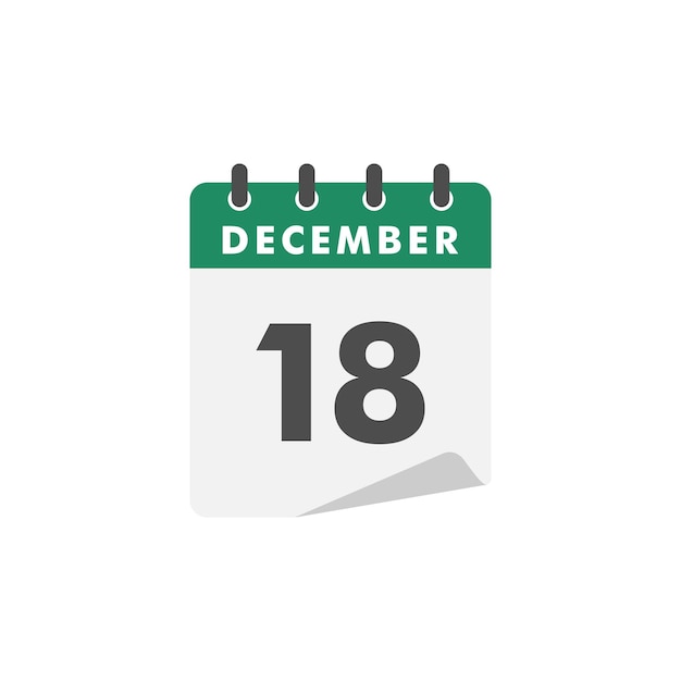 Plantilla de vector de icono de calendario de diciembre