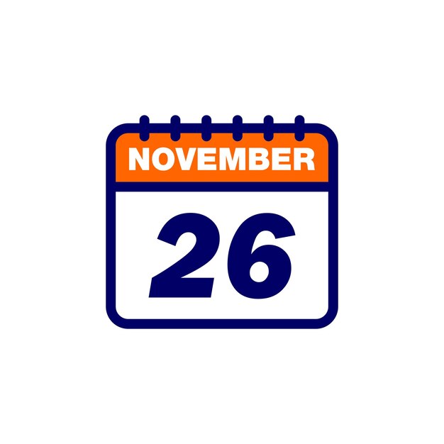 Plantilla de vector de icono de calendario de noviembre