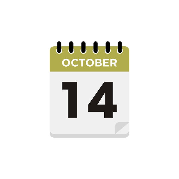 Plantilla de vector de icono de calendario de octubre