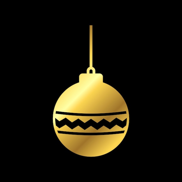 Plantilla de vector de icono de decoración de Navidad de color dorado