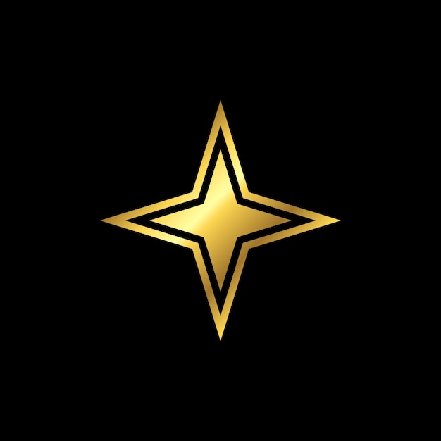 Plantilla de vector de icono decorativo de estrella de oro