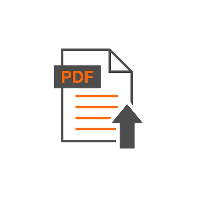 Plantilla de vector de icono de descarga de documento PDF
