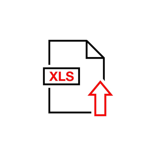 Plantilla de vector de icono de descarga de documento XLS