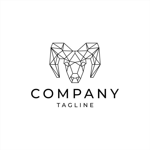 Plantilla de vector de icono de diseño de logotipo de cabra
