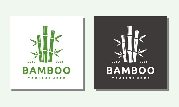 Plantilla de vector de icono de diseño de logotipo de silueta de bambú para compañero de muebles de masaje de salón de belleza y spa