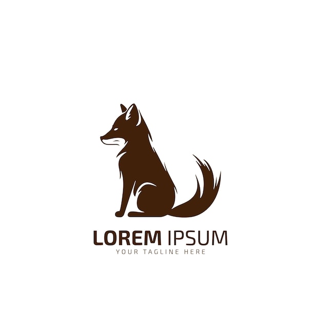 Plantilla de vector de icono de diseño de logotipo de zorro único