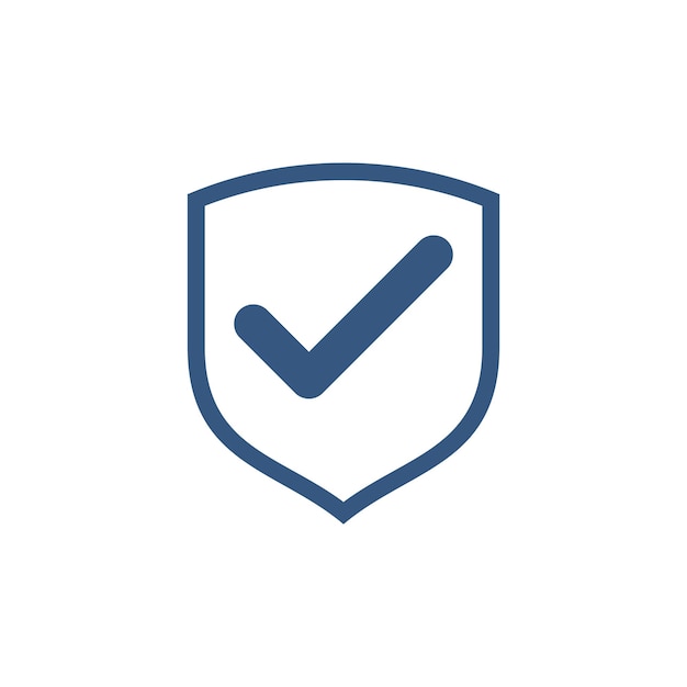 Plantilla de vector de icono de escudo de marca de verificación