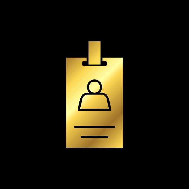 Plantilla de vector de icono de etiqueta de nombre de color dorado
