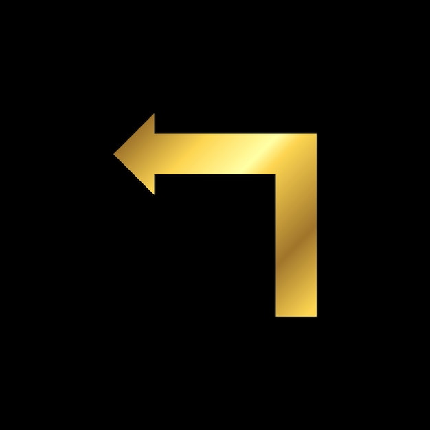 Plantilla de vector de icono de flecha de color dorado