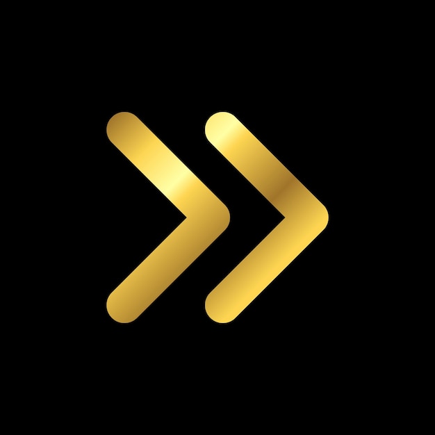 Plantilla de vector de icono de flecha de color dorado
