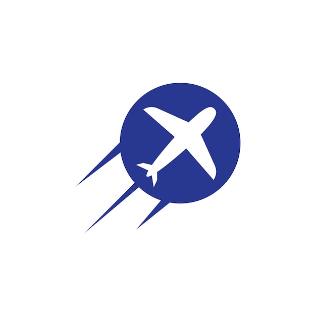 Plantilla de vector de icono de ilustración de viaje en avión