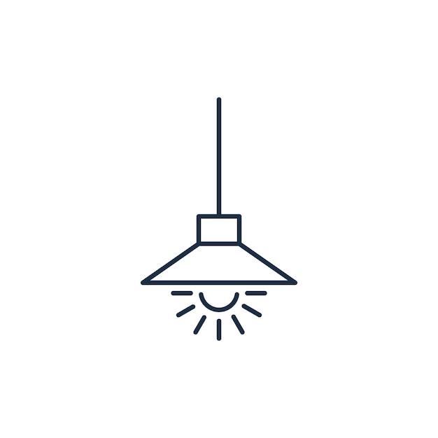 Plantilla de vector de icono de lámpara colgante de lámpara de sala de estar