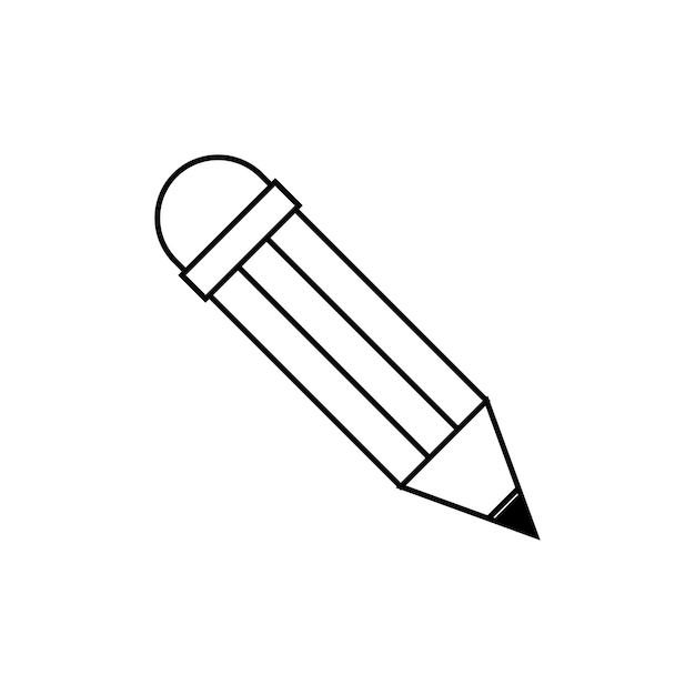 Plantilla de vector de icono de lápiz de moda simple