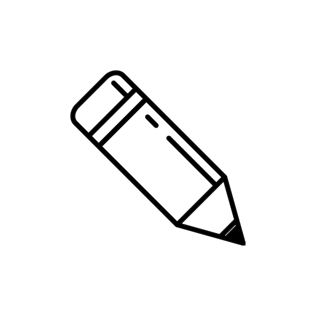 Plantilla de vector de icono de lápiz de moda simple