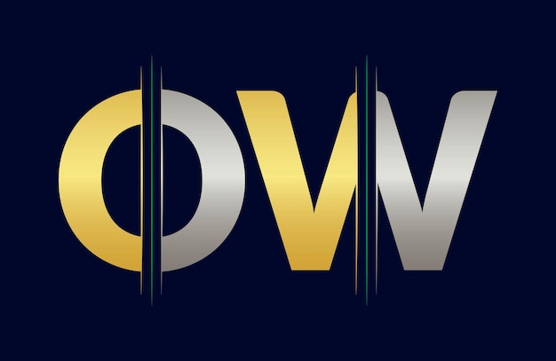 Plantilla de vector de ícono de la letra OW única