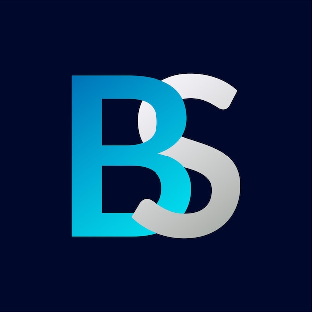 Plantilla de vector de ícono de la letra única del logotipo BS