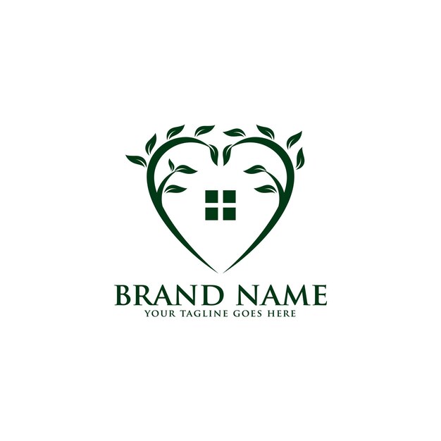 plantilla de vector de icono de logotipo de árbol de casa