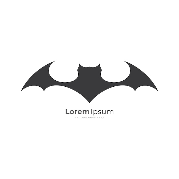 Plantilla de vector de icono de logotipo de Batman de alas voladoras