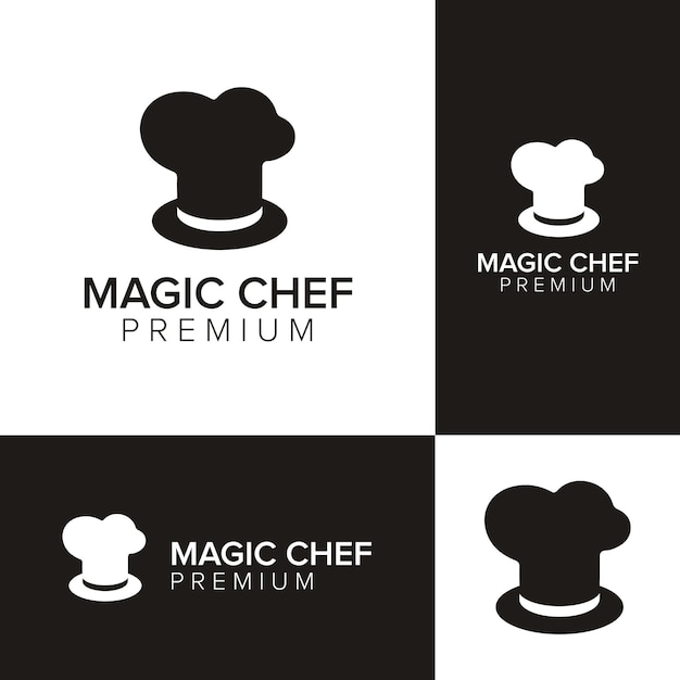 Plantilla de vector de icono de logotipo de chef mágico