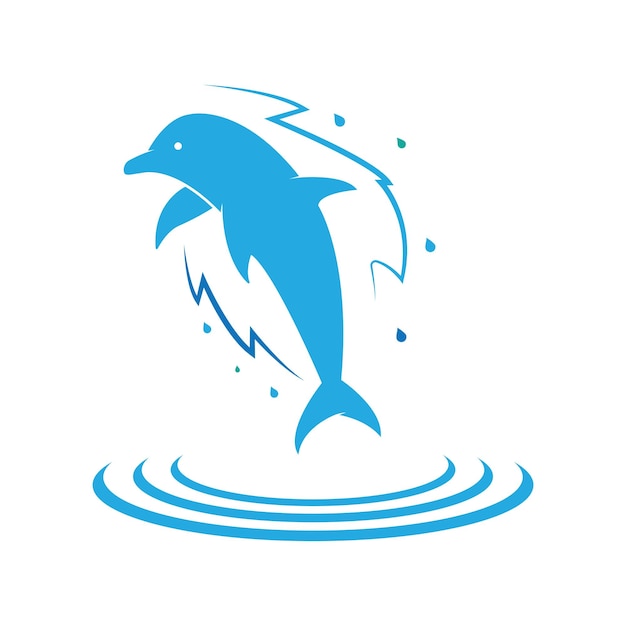 Plantilla de vector de icono de logotipo de delfín