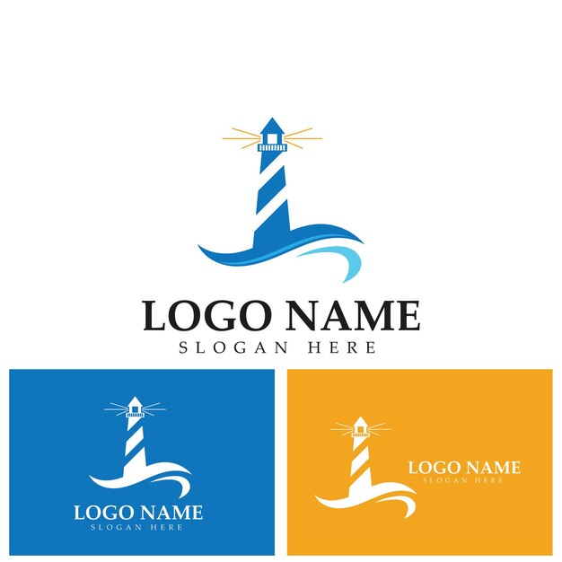 plantilla de vector de icono de logotipo de faro