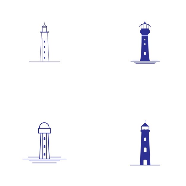 plantilla de vector de icono de logotipo de faro