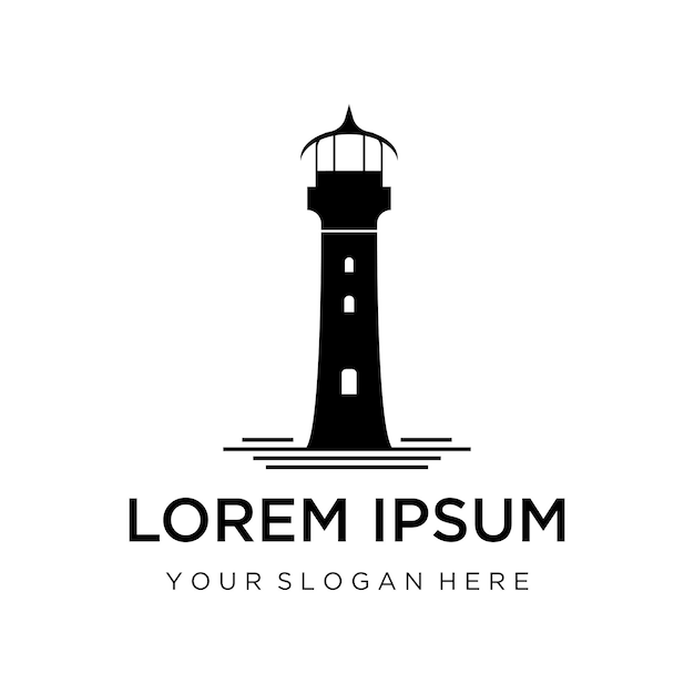 plantilla de vector de icono de logotipo de faro