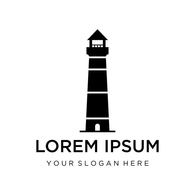 plantilla de vector de icono de logotipo de faro