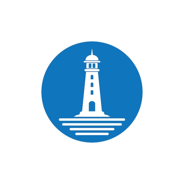 plantilla de vector de icono de logotipo de faro