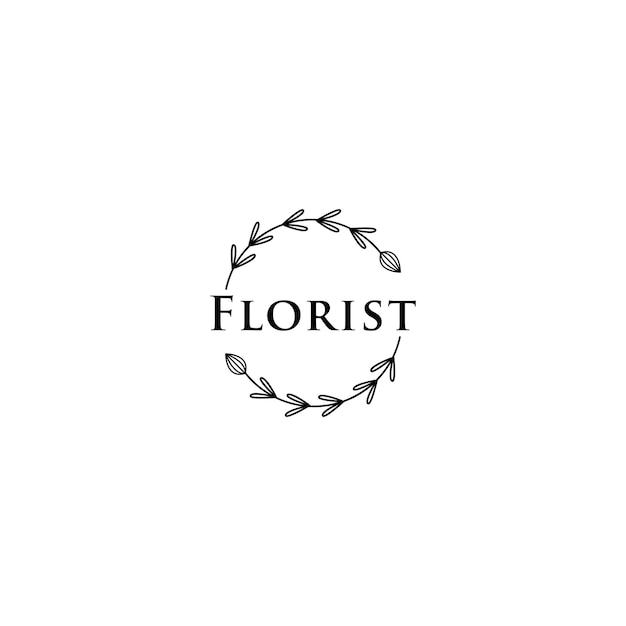 Plantilla de vector de icono de logotipo de floristería