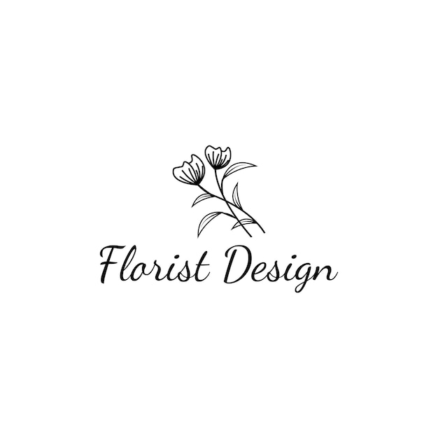 plantilla de vector de icono de logotipo de floristería