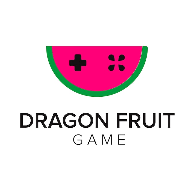 Plantilla de vector de icono de logotipo de juego de fruta de dragón