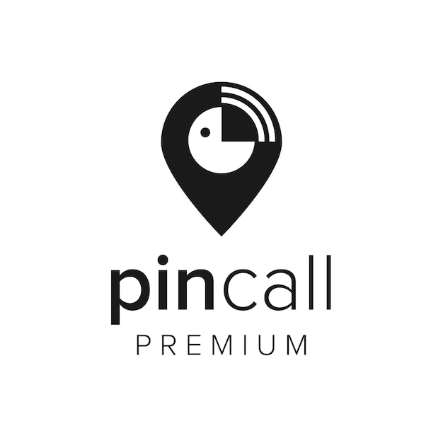 plantilla de vector de icono de logotipo de llamada de pin