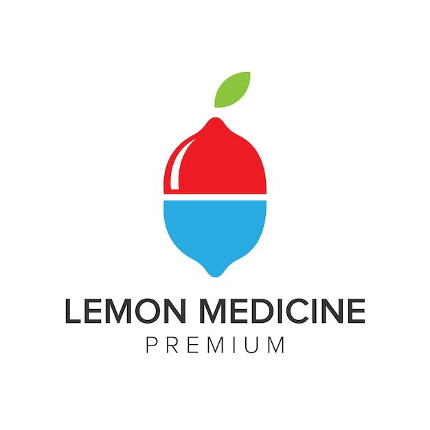 Plantilla de vector de icono de logotipo de medicina de limón