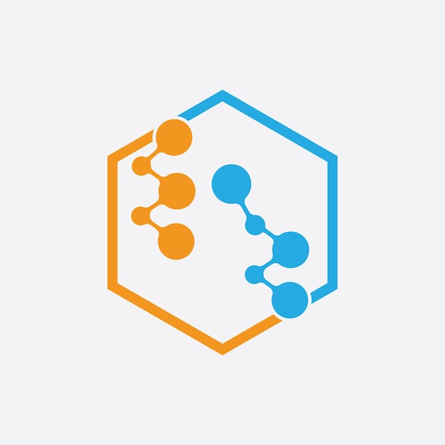 Plantilla de vector de icono del logotipo de la molécula