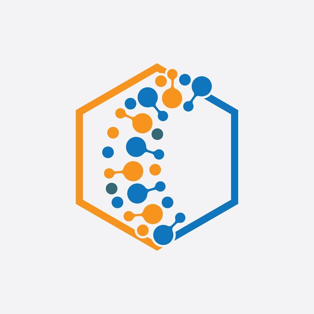 Plantilla de vector de icono del logotipo de la molécula