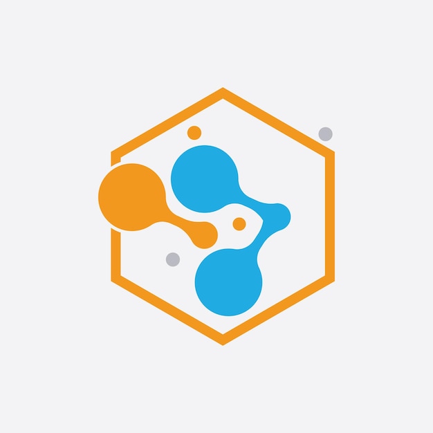 Plantilla de vector de icono del logotipo de la molécula