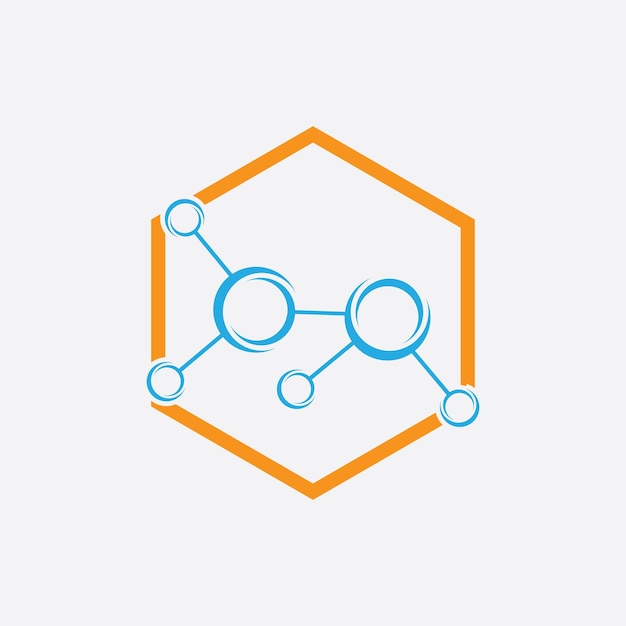 Plantilla de vector de icono del logotipo de la molécula