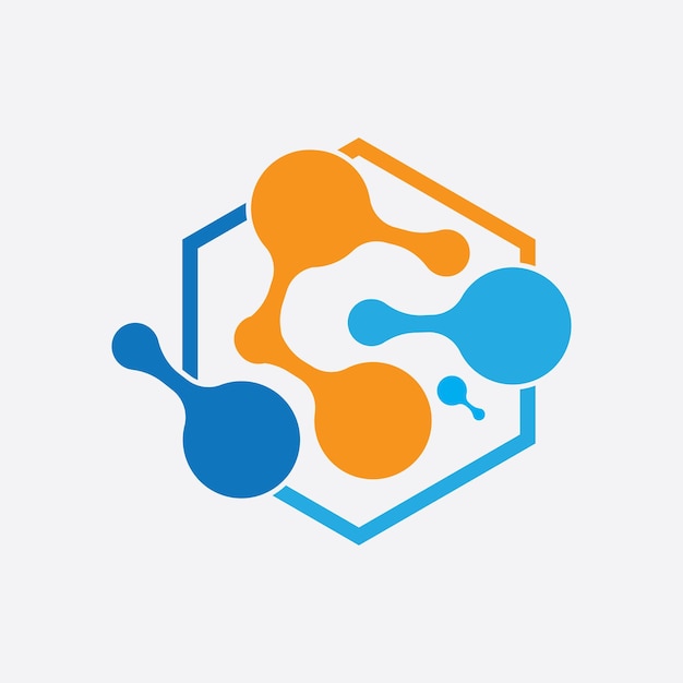 Plantilla de vector de icono del logotipo de la molécula