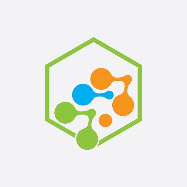 Plantilla de vector de icono del logotipo de la molécula