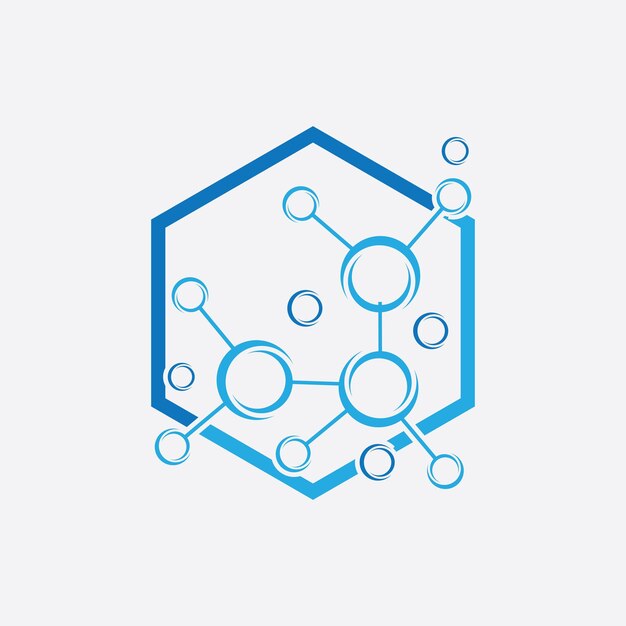 Plantilla de vector de icono del logotipo de la molécula