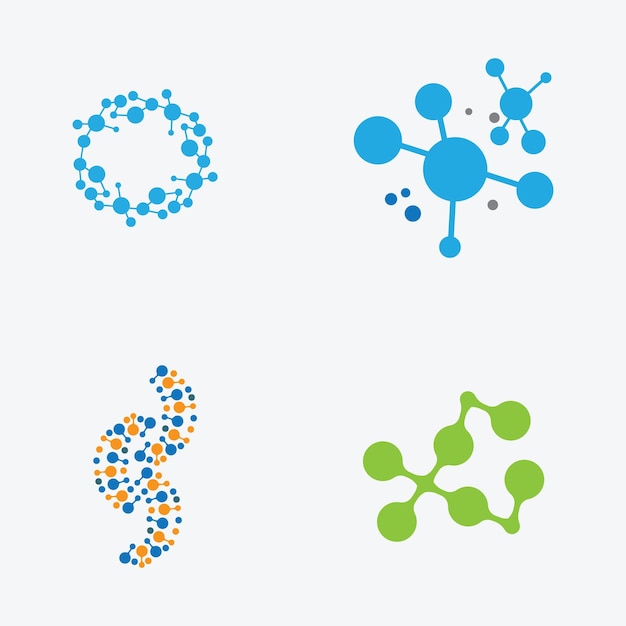 plantilla de vector de icono del logotipo de la molécula